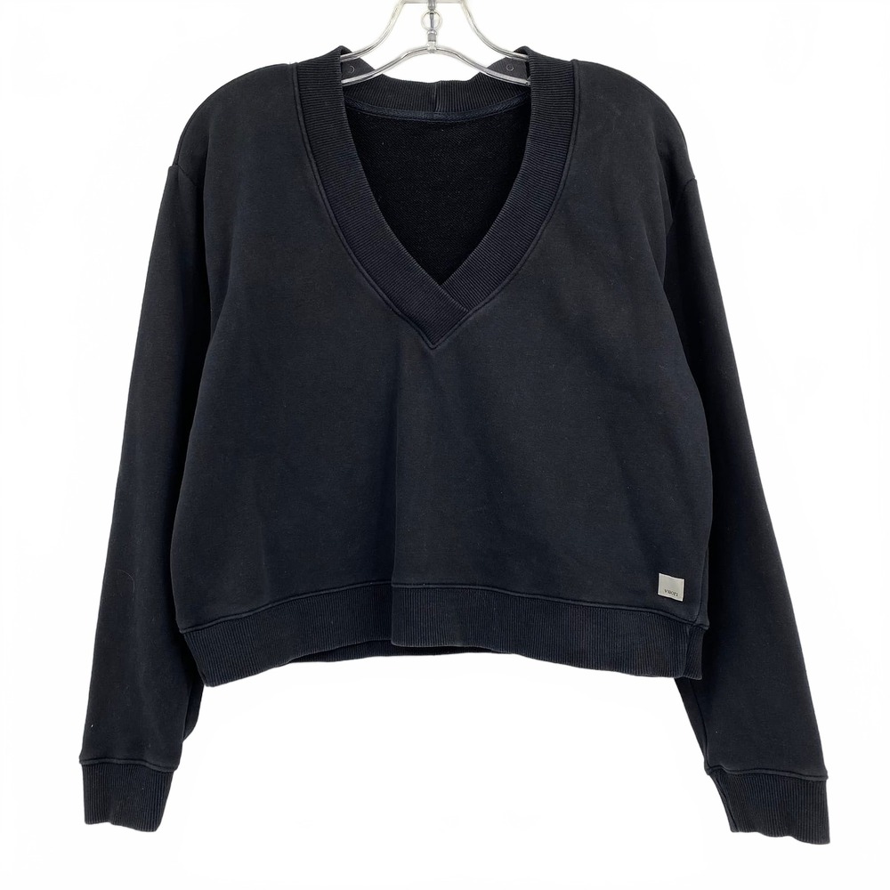 Vuori Black Sweatshirt Pullover V-Neck | Womens S
